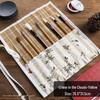 Ancient Style Canvas Calligraphy Brush Roll | Elegant Bamboo Pen Storage | Portable, Creative & Exquisite Design