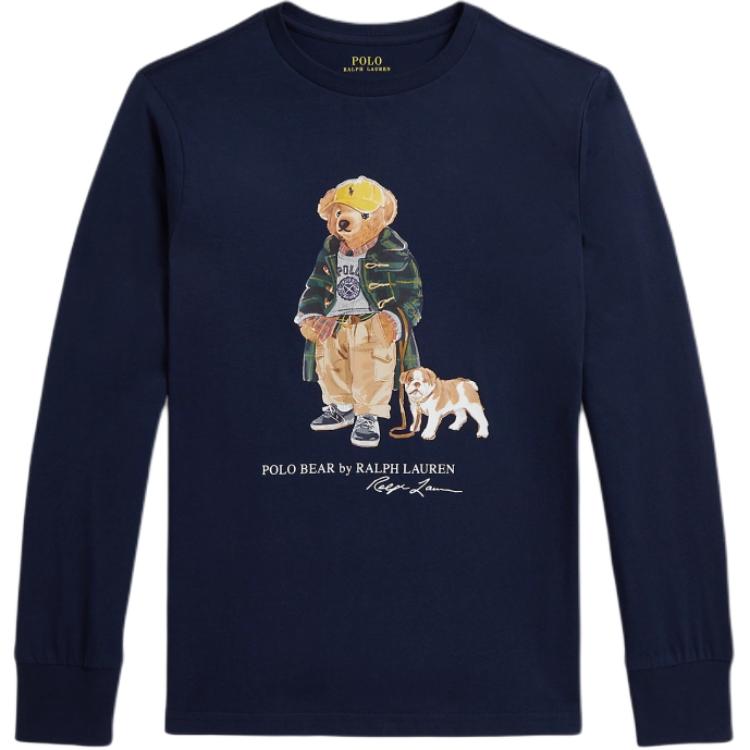 

Polo Ralph Lauren Хлопковая футболка с длинным рукавом и культовым медведем Детские топы CWPOTSHY8021181-410 L