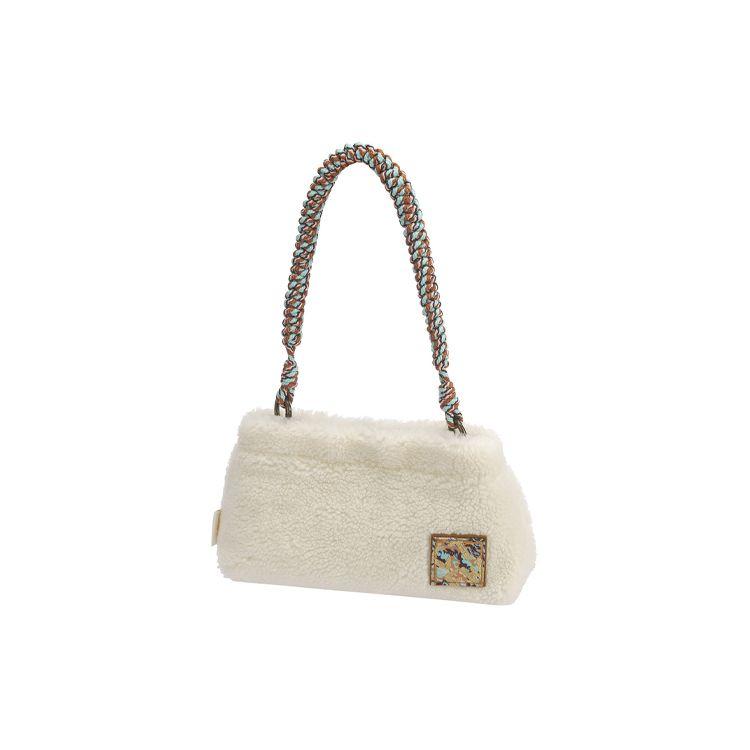 Li Ning CF Logo Plush Shoulder Bag Women Shoulder Bag White ABDQ468-1 White