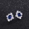 Jewelry Popular Ring Simulation Blue Glass Denier Pendant Ring 10 * 12 Stud Earrings 6 * 8 Set