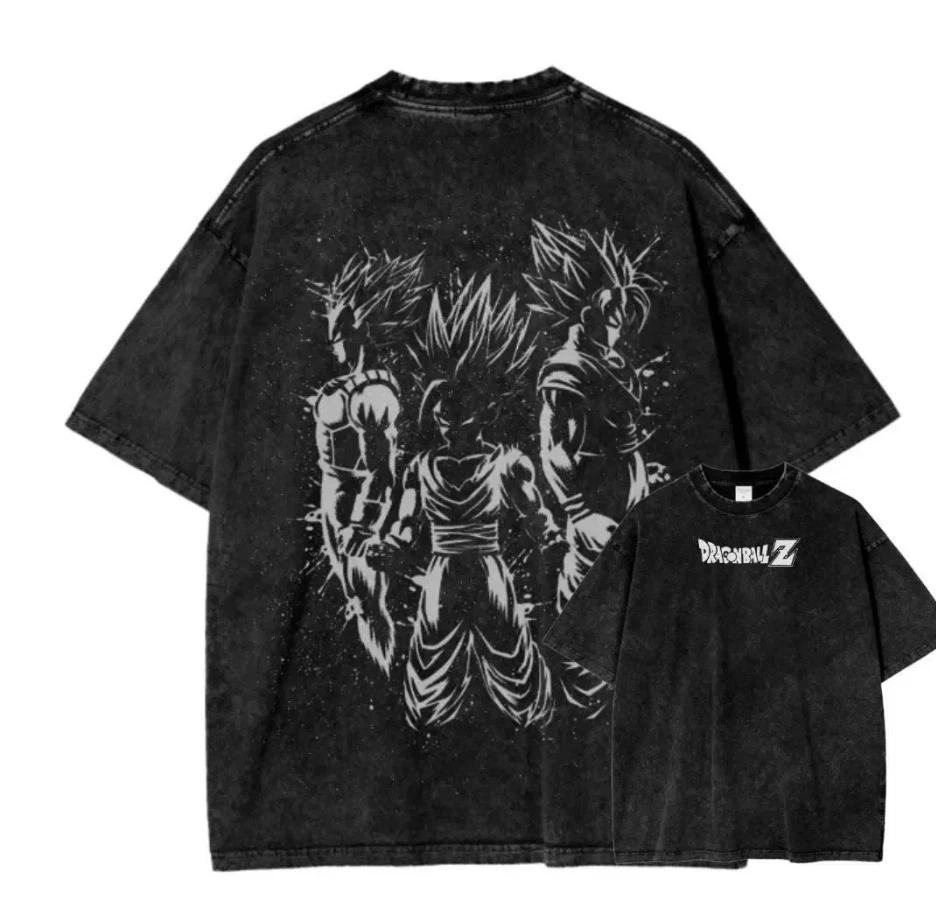 

Dragon Ball Z Винтажная стираная Косплей футболка Унисекс Сделано фанатами Аниме Харадзюку Футболка S