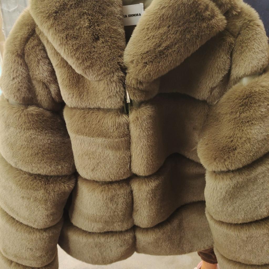 Street style imitation fox fur jacket hooded artificial fur top women's imitation fox fur winter coat