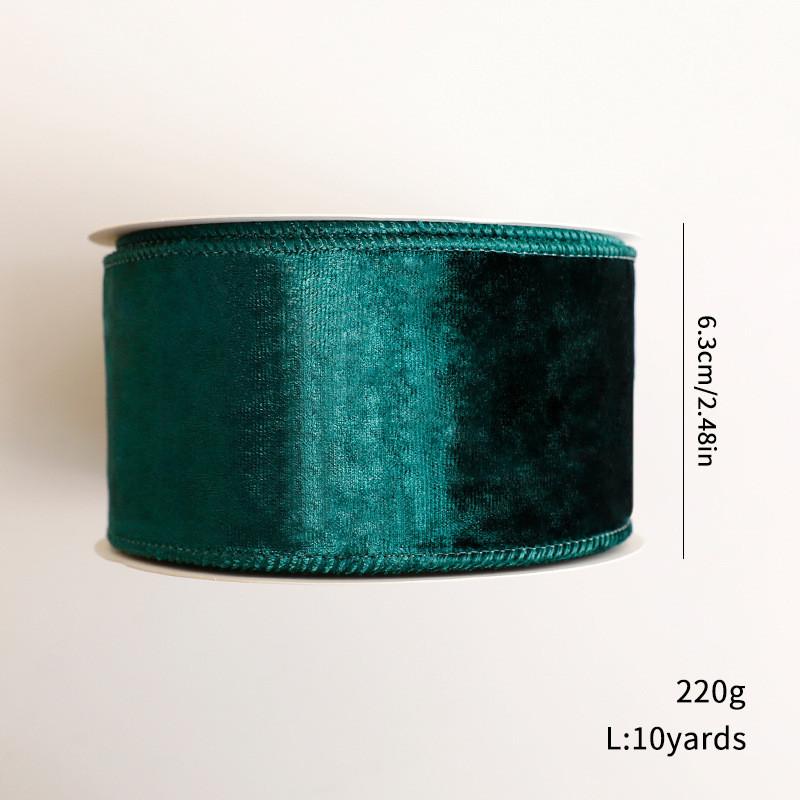 Ribbon Christmas Velvet With Solid Color Design For Scrapbooking And Gift Decor