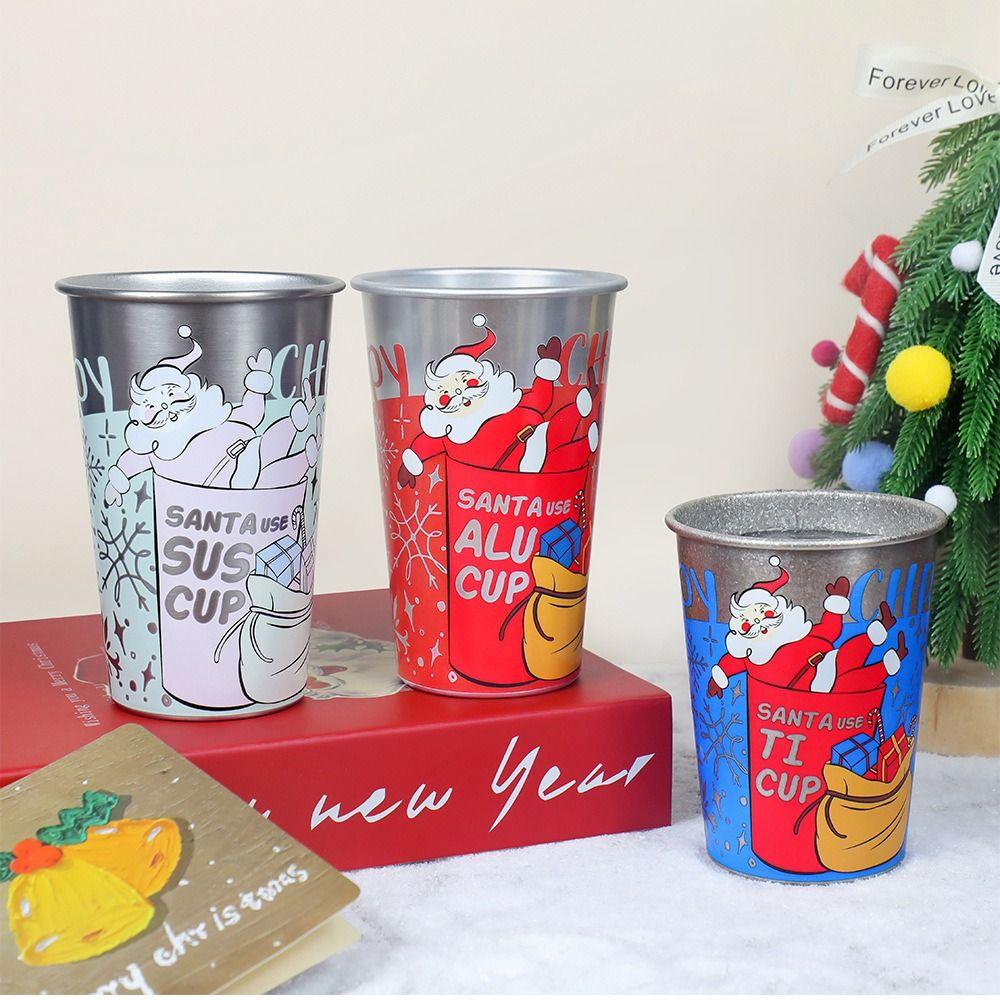 450ml Aluminum Beer Cup Cold Sensitive Cold Sensitive Tumbler Christmas Color Changing Cup  Bar