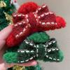 Korean Style Christmas Plush Hair Claw Lamb Wool Shark Grab Clip Sweet Bow Hair Clip  Girls