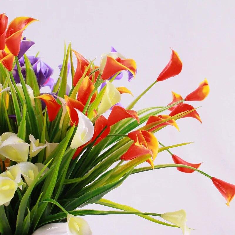 1 STK Künstliche Blumen Farbe Calla Lilie Kunstblumen Für Außengarten Terrasse Draußen Fenster Hof Büro Zuhause Schreibtisch Zimmer