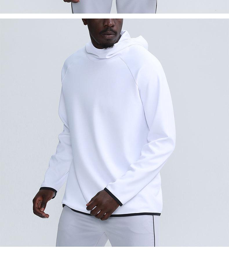 Męska szybkoschnąca casualowa bluza sportowa z kapturem - luźny krój z długim rękawem, bluza fitness