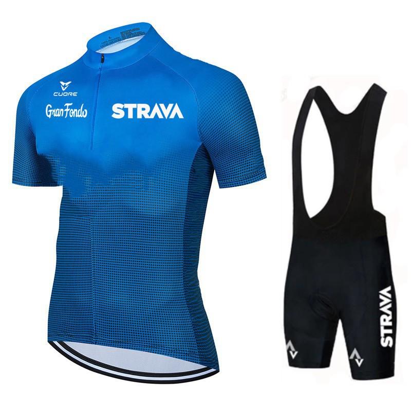 Short-sleeved Men's Cycling Suit Mountain Breathable Bicycle Set Strava Team