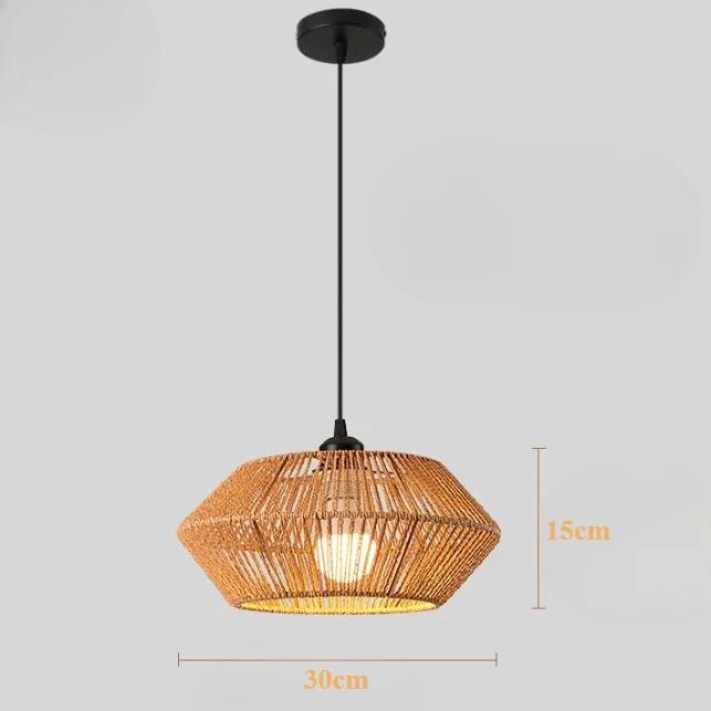 Богемная бамбуковая плетеная потолочная люстра, регулируемая, E27, ротанговая подвесная лампа, подходит для декора кухни, гостиной, столовой и спальни NO Bulb