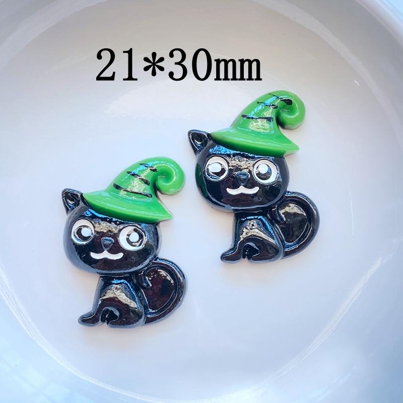 10Pcs New Cute Hand Drawn Halloween Series Flat Back Resin Cabochons Scrapbooking DIY Jewelry Craft Decoration Accessorie