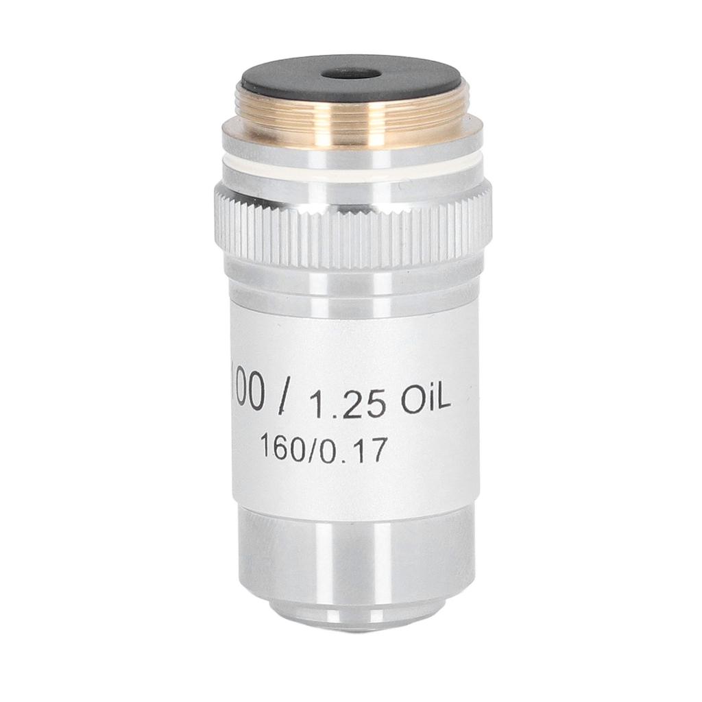 Achromatisches Objektiv Messing Verchromt 100X Hochleistungs-Mikroskopobjektiv Schnittstelle 20,2 mm