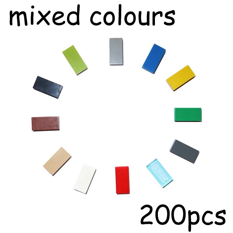 200PCS MOC Assemble Particles 3069 30070 1x2 Bricks Flat Tile Smooth 1*2 Building Blocks DIY Educational Creative Toy for Kids