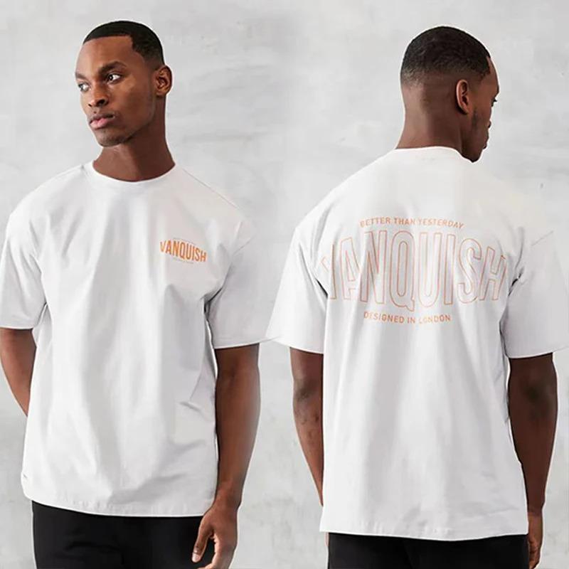 Fashion Gym Fitness Tshirt Oversized Cotton Unisex Unisex Summer Luxury Brand Retro Leisure Loose Couple Short Sleeve Tshirt