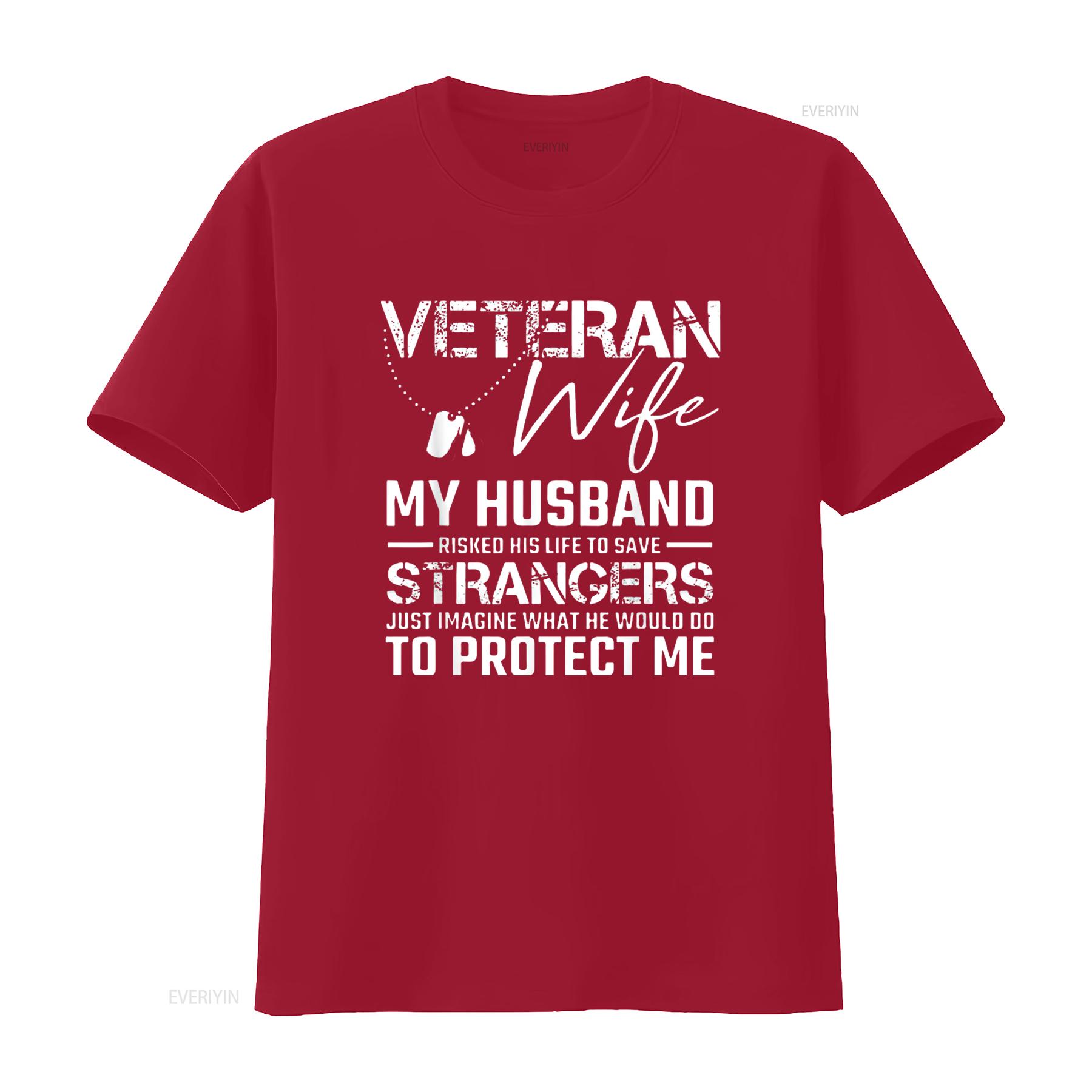 Mens Veteran Wife Army Husband Soldier Saying Cool Military T Shirt Black vintage Washed Stylish Breathable S