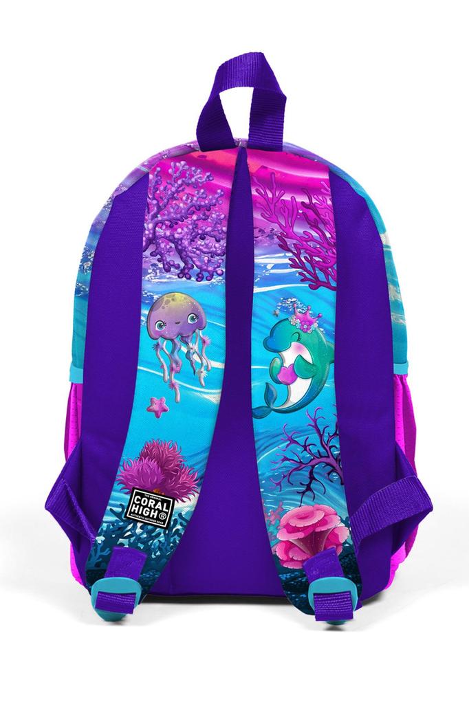 Mini batoh Yuva Růžovo-fialový se vzorem želvy Dvoukomorový 23556