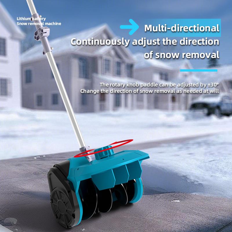 Compact Foldable Lithium Battery Snow Shovel - Portable Hand-Push Snow Sweeper for Easy Winter Outdoor Snow Removal.