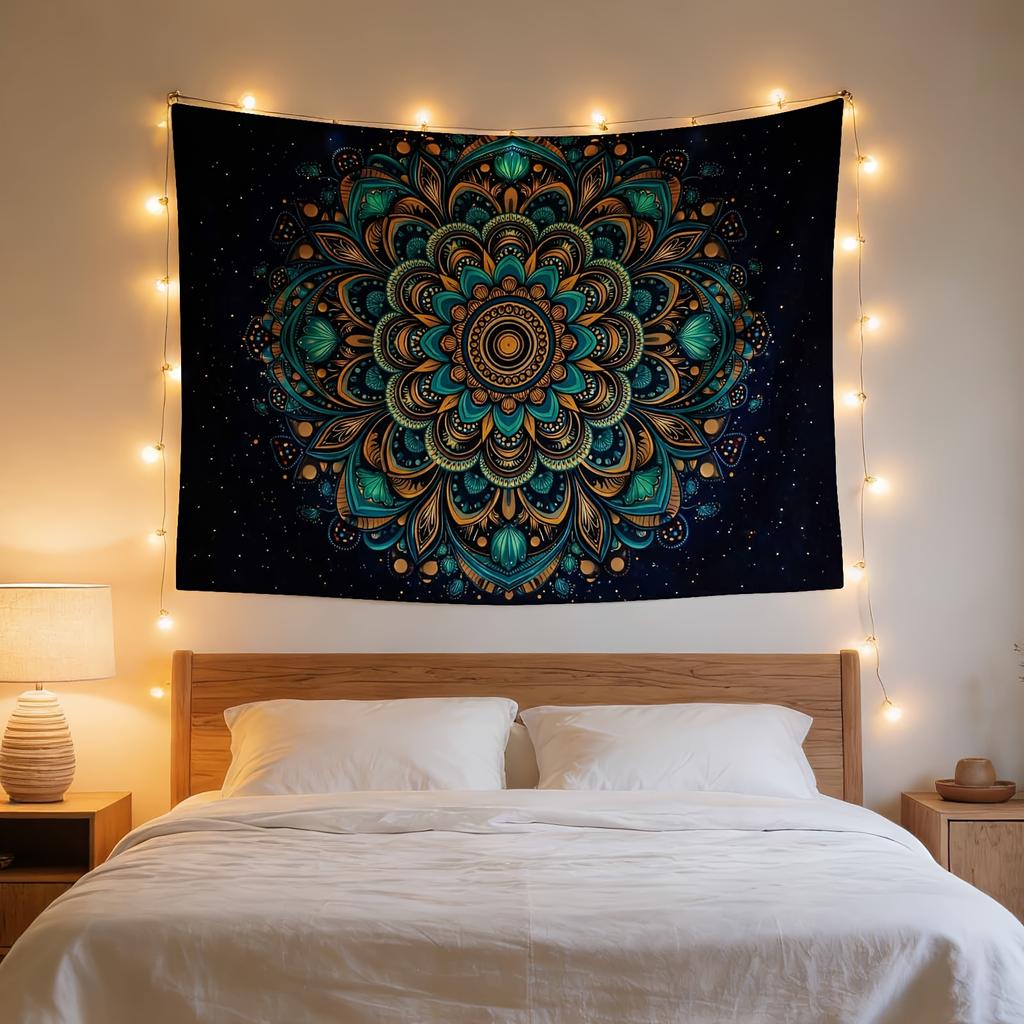 Bohemian Boho Mandala Tapestry Wall Hanging Ethnic Moroccan Design Festival Decoration Printed Textile Fabric Home Decor Room Ac