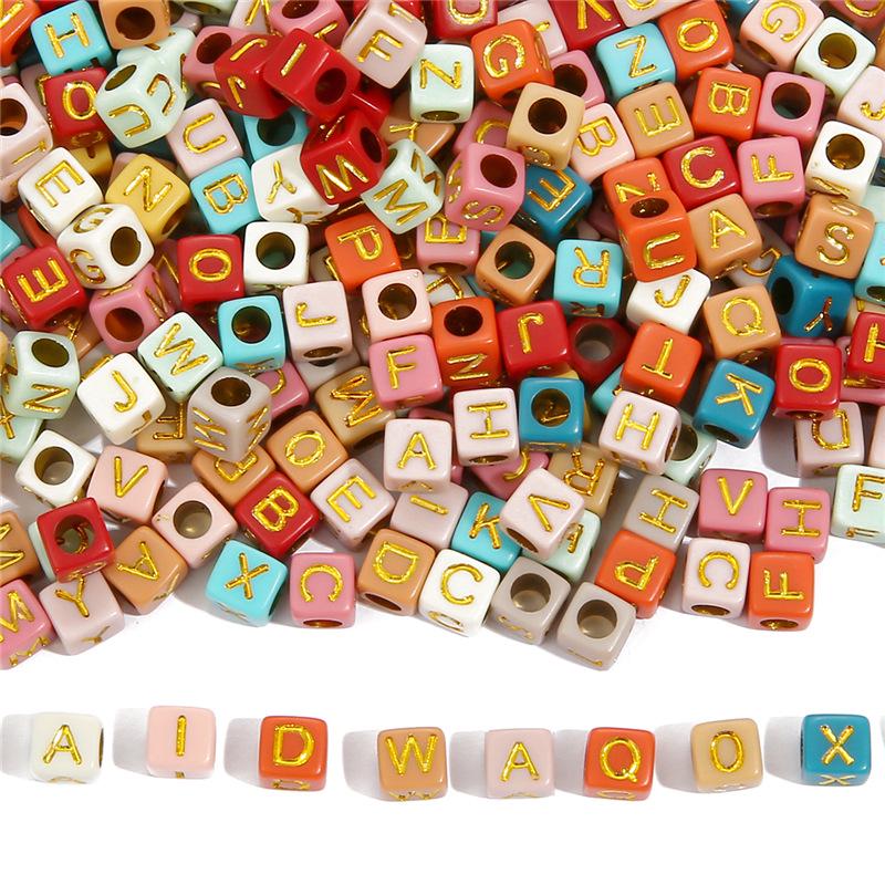 Colorful Acrylic Alphabet Beads for DIY Jewelry