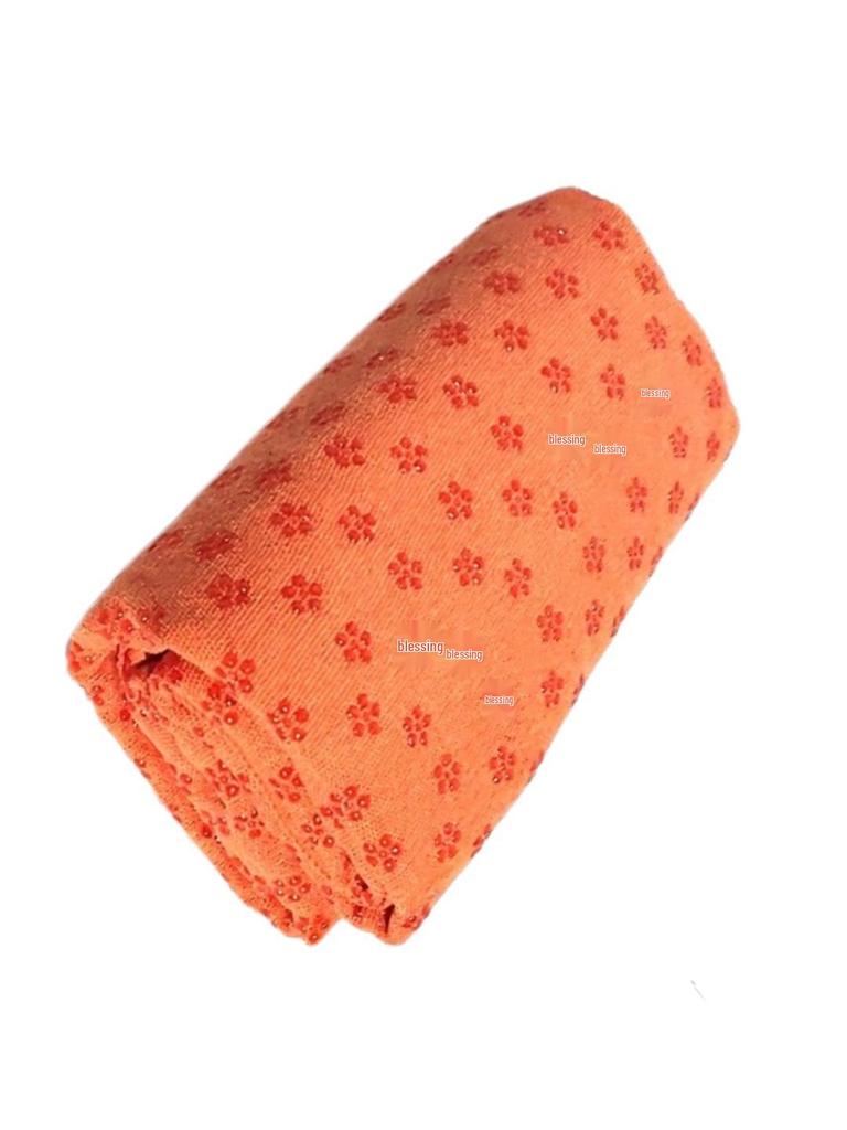 Plum Blossom Non-Slip Microfiber Yoga Towel - Sweat-Absorbent Fitness Cloth with Mesh Bag