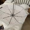 "Springtime" Korean Ins Fairy-Style Bowknot Rose Flower Umbrella, White, Suitable for Photography, Straight Long-Handled Umbrella