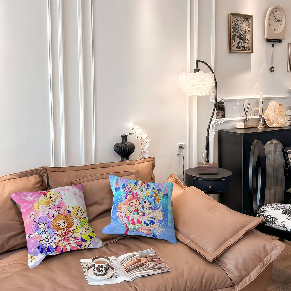 Aikatsu! Cushion Cover Car Throw Pillow Case For Sofa Car Christmas Gift 40x40cm 45x45cm