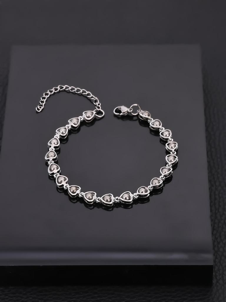 Retro European & American Hip-Hop Stainless Steel Figaro Blade Chain Bracelet