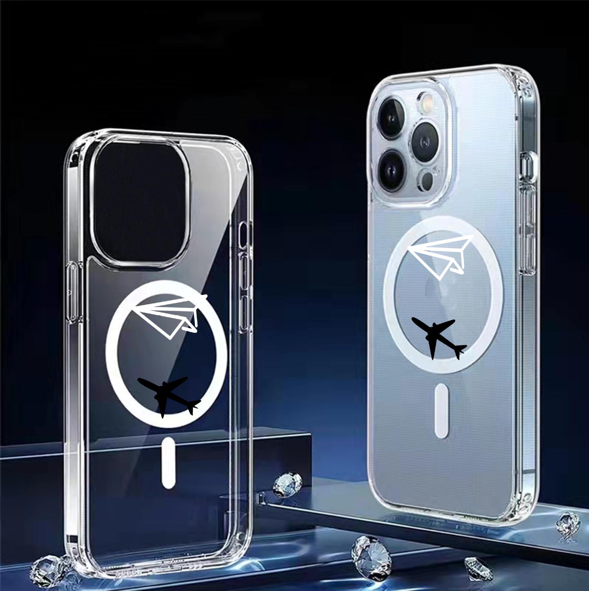 

Двухцветный магнитный прозрачный чехол-обертка для iPhone 15/16/17 Pro Max iPhone 12/12 Pro