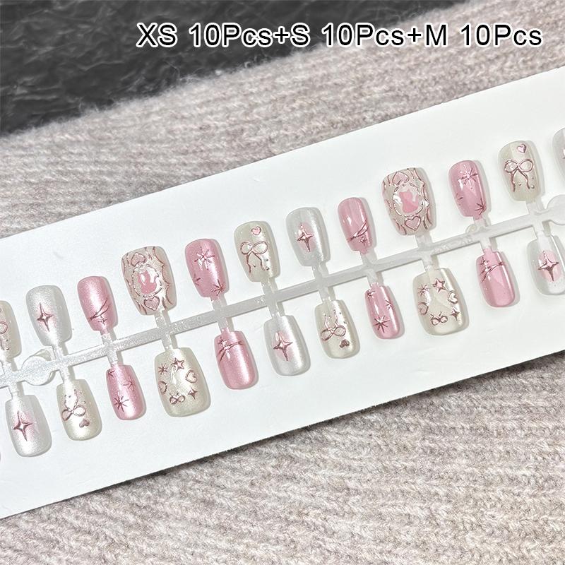 10/30Pcs Oval Fake Nails Art Dyeing Gilding Fake Nails Full Cover Wearable Starlight Design Press On Nails Tips Glitter Aurora
