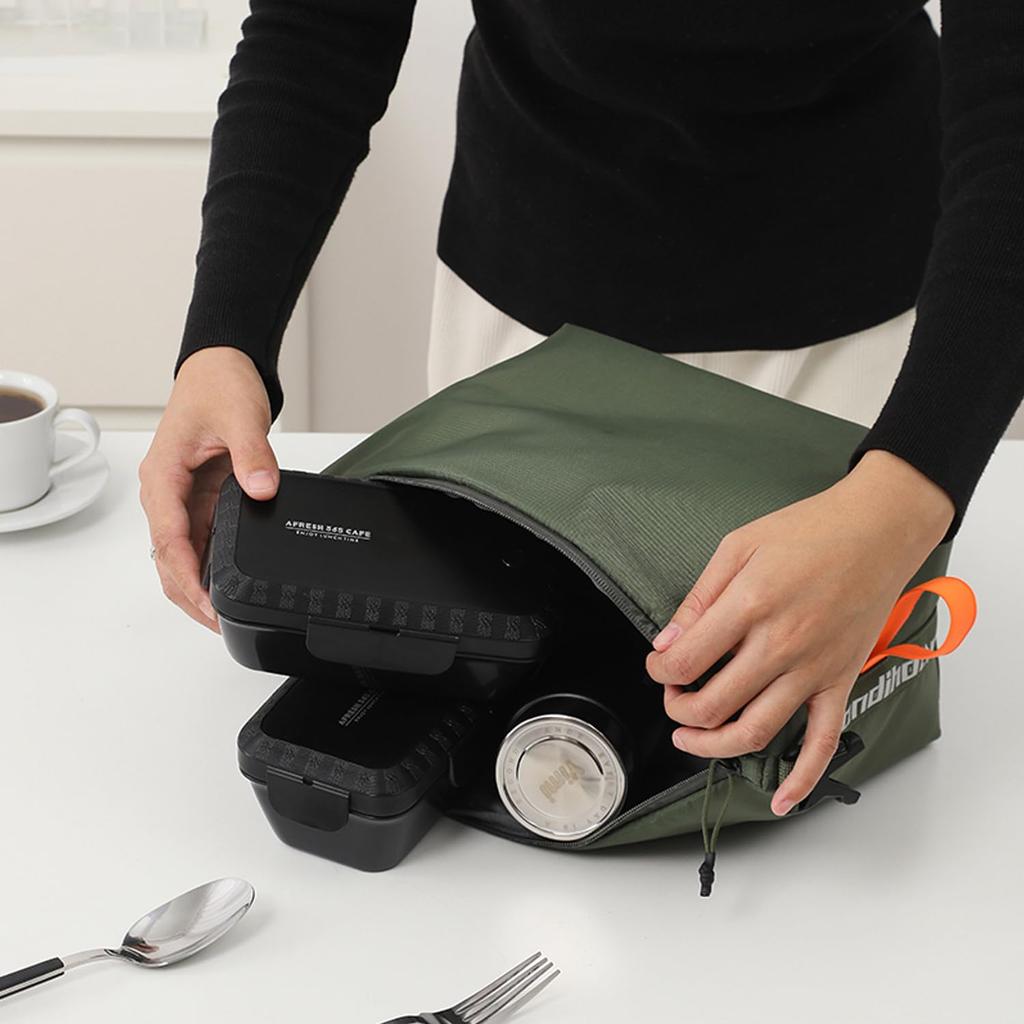 SEPWIK Lunch Insulated and Thermal Lunch Large Tote Bag for Outdoor Green Bag, Bag, Capacity, Stylish, Water-Repellent, Foldable, Activities, Camping,