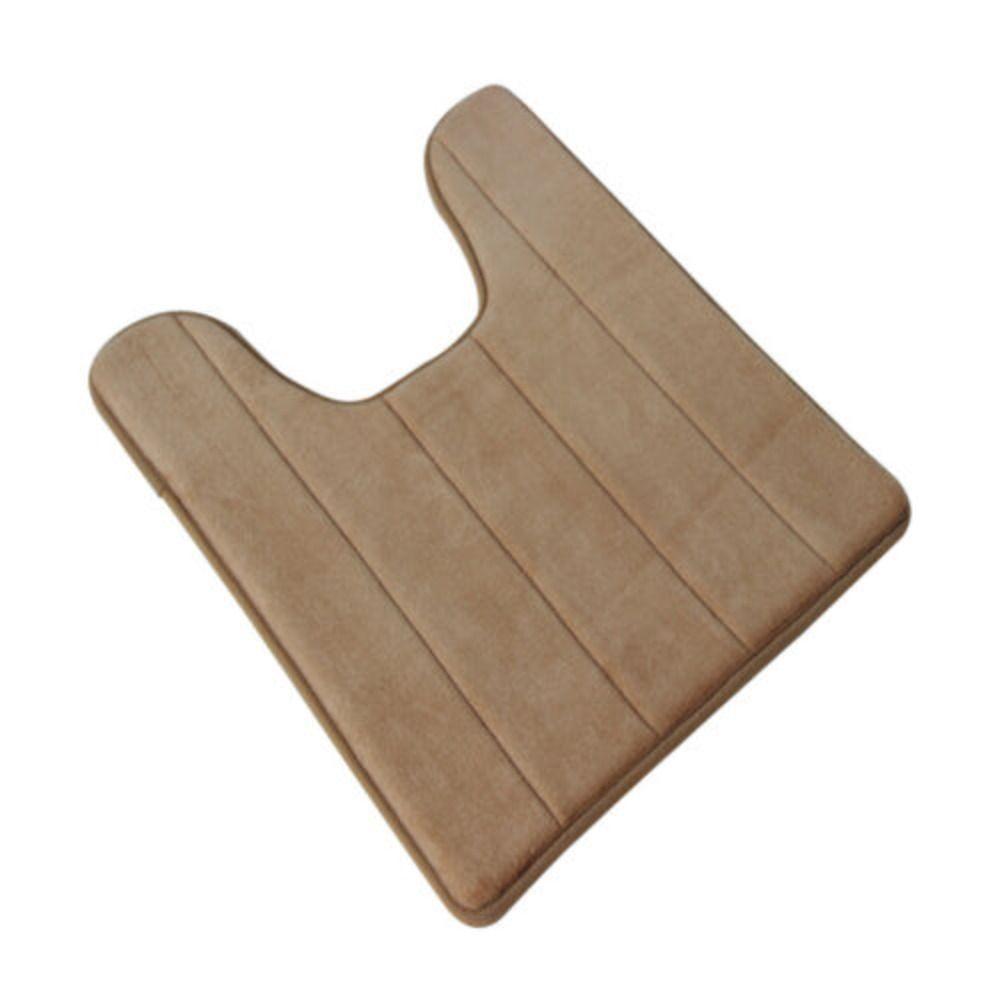 

Washable U Shaped Non-Slip Bathroom Pad Rug Home Coral Fleece Bath Pedestal Toilet Mat Water Absorbing 40*60cm хаки