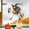 Seasonal Home Accents Halloween Witch Hat Girl/Witch Static Window Clings, Waterproof PVC Decals, Decorative Glass Wall Decals Stickers for