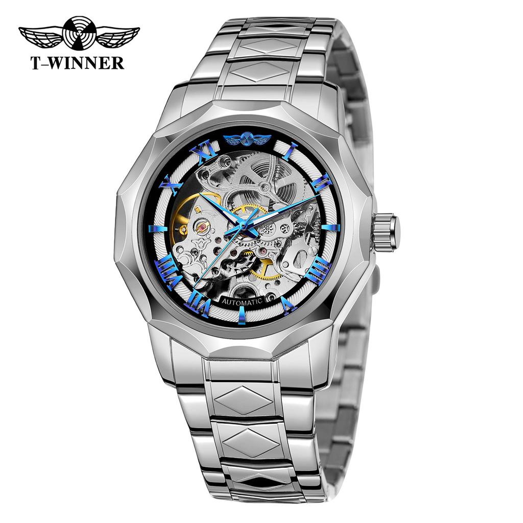 Winner Style Men'S Fashion Casual Waterproof Hollow Watch, Automatic Mechanical Watch