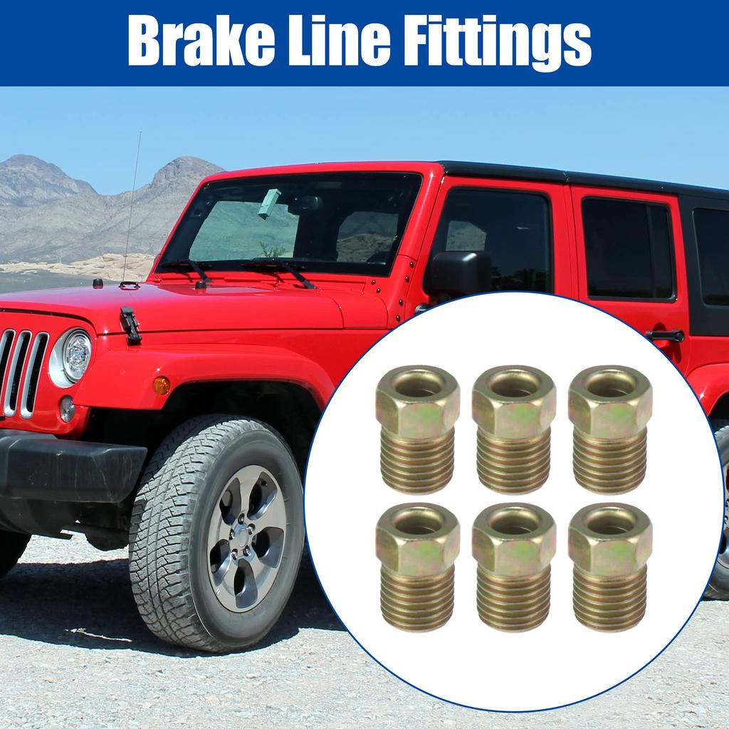 X AUTOHAUX Brake Line Nut Fitting for 4.8mm Steel Brake Line Tube for Car 9.5mm-24 Screw 10pcs