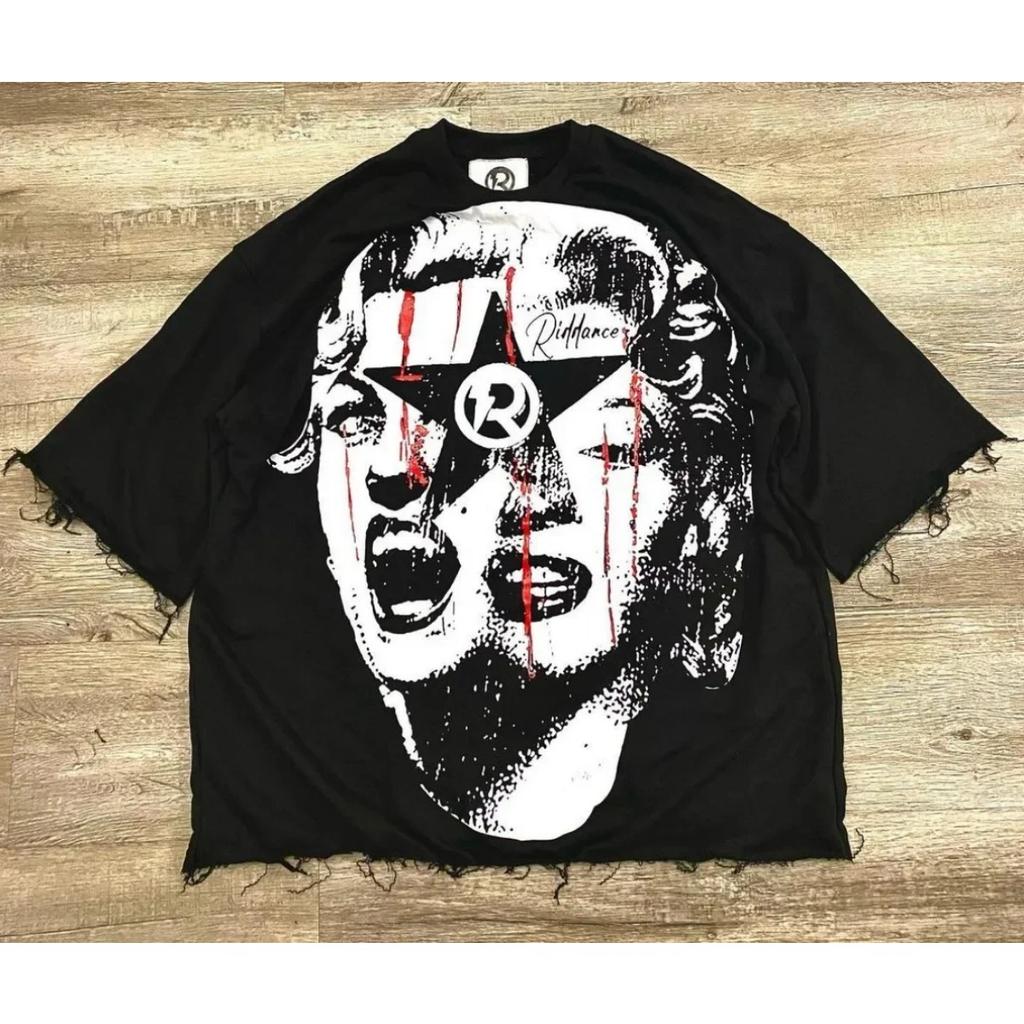 RogueWave Hip Hop Y2k Tops Oversized Printed Graphic T Shirts Harajuku Gothic Men and Women T-Shirt Casual Streetwear Clothes