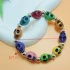 Horror Cool Creativity Fun Colorful Skull Elastic Bead Bracelet Halloween Punk Dark Ghost Handmade Bracelet Hip-hop Jewelry