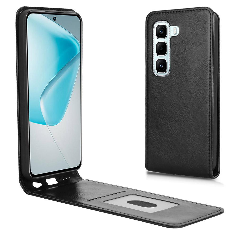 

Чехол для Infinix Hot 50 5G X6720 с отделением для карт, магнитный откидной кожаный чехол-книжка для телефона Black