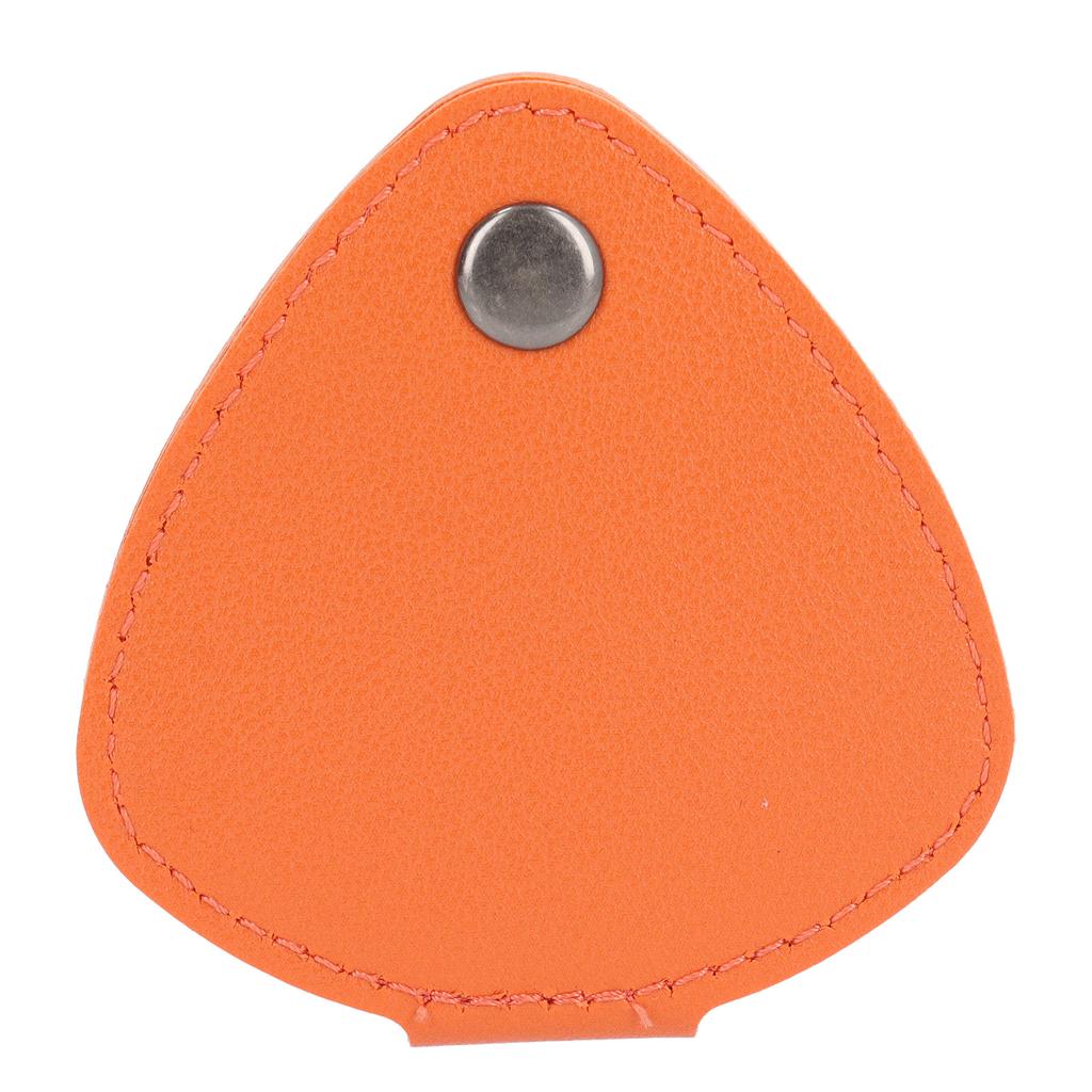 Guitar Pick Storage Bag 6 Slots Container PU Leather Metal Buckle Picks Holder Pouch for Daily Performance Use Orange