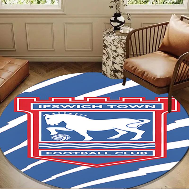 FC Ipswich Crest Round mat Home Decor, Chair rug For livingroom,Bedroom, doormat home decor Birthday Gift Christmas Gifts
