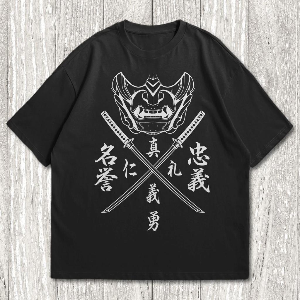 T-shirt Grafica Samurai Maschera Ghost Of Tsushima Unisex Unisex Bushido Giapponese Cotone Morbido Manica Corta Top Casual