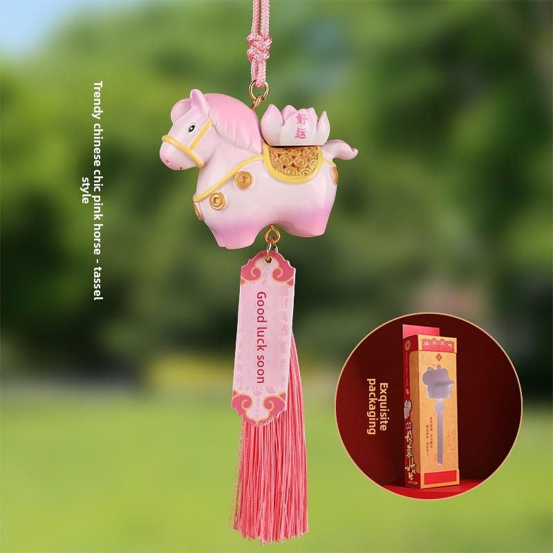 Car Rearview Mirror Hanger, Interior Decoration Pendant, Automotive Supplies, for The Year of The Horse New Year