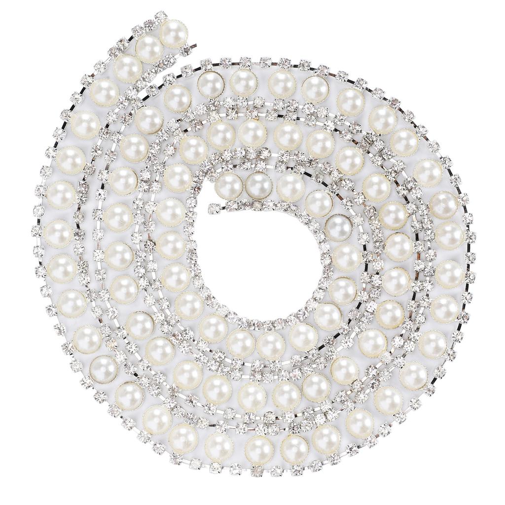 Łańcuch z cyrkoniami spawany dwurzędowy do akcesoriów dekoracyjnych odzieży DIY 1 jard