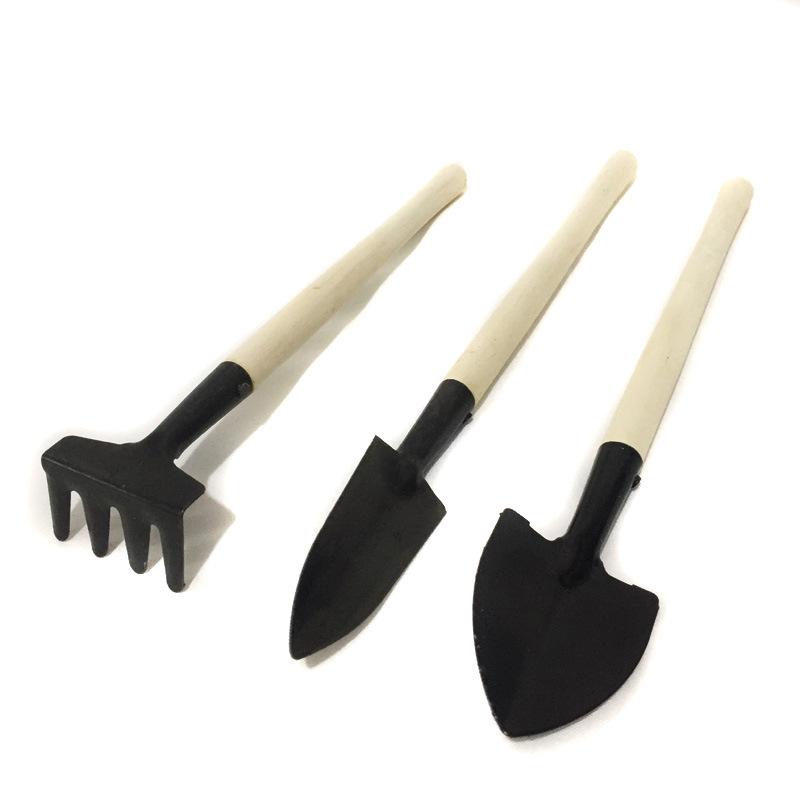 

Мини-набор садовых инструментов: Усиленная деревянная ручка Лопата, Грабли и Лопатка для посадки