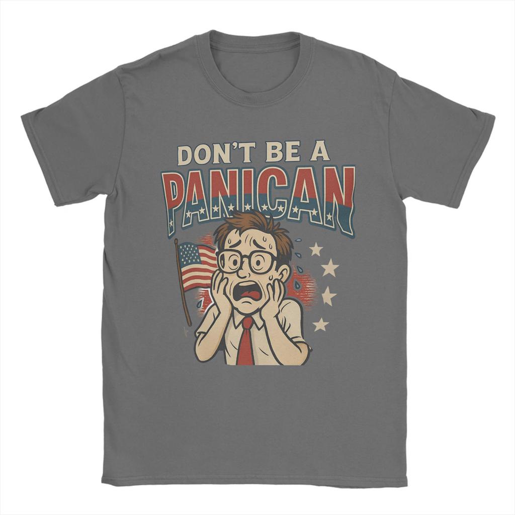 Novelty Don't Be a Panican American Flag T-Shirt for Men Crewneck Pure Cotton T Shirts Tariffs Funny Short Sleeve Tees Gift Tops