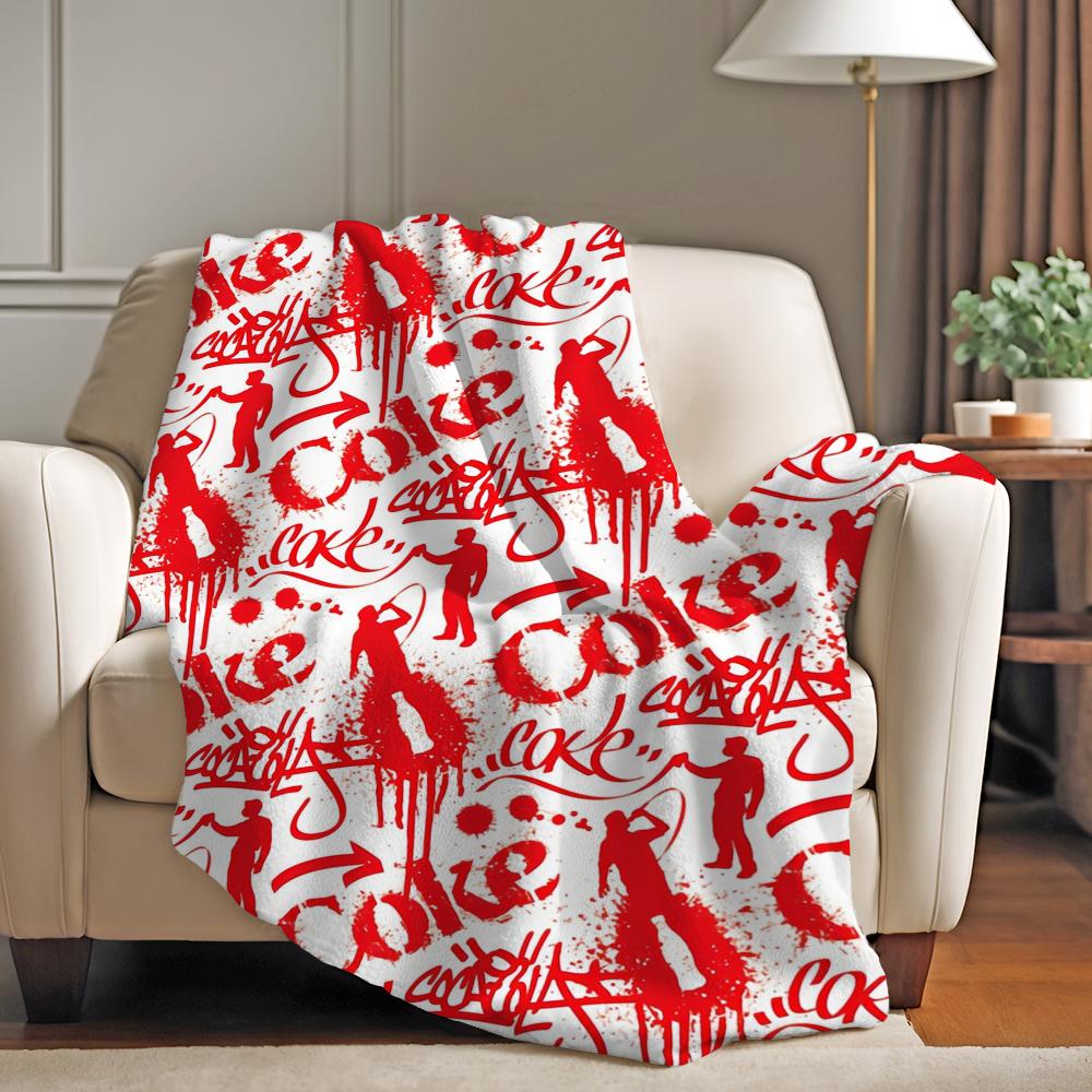 Coperta Fashion C-Coca-C-Cola-S Morbida e Delicata sulla Pelle per Divano Letto Riposino Copriletto Piumone per Tutte le Stagioni