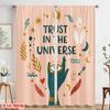 2pcs 2D flat printing Window Drapes Trust Universe Boho Eye Polyester Fabric Without Electricity Festive Holiday for Home &
