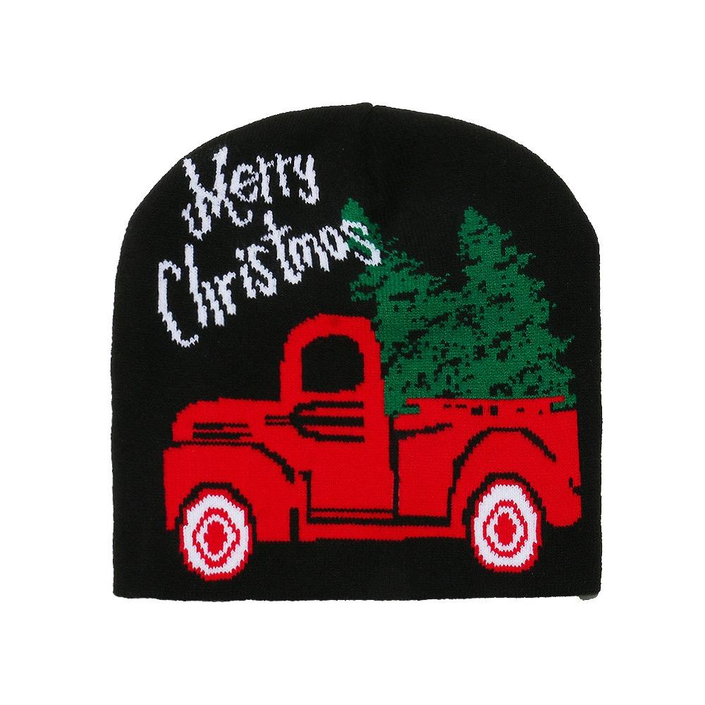 Reindeer Red Knitted Woolen Hat Christmas Tree Pullover Cap Santa Claus Beanie Hat  Women