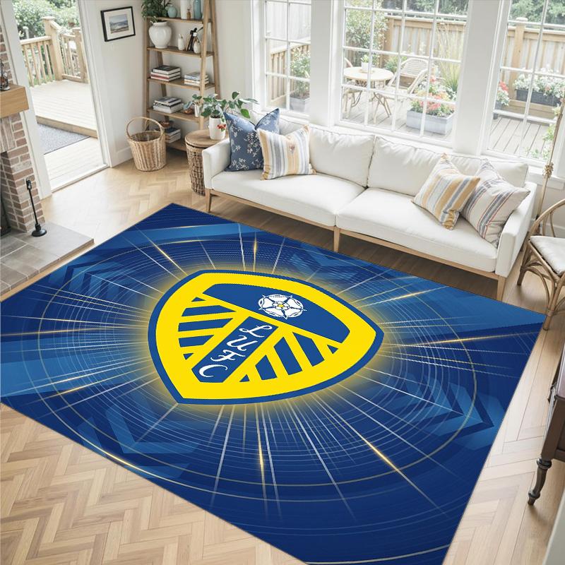 Leeds United Design Crystal Velvet Carpet Cozy Non?Slip Printed Rug For Bedroom Living Room Entrance