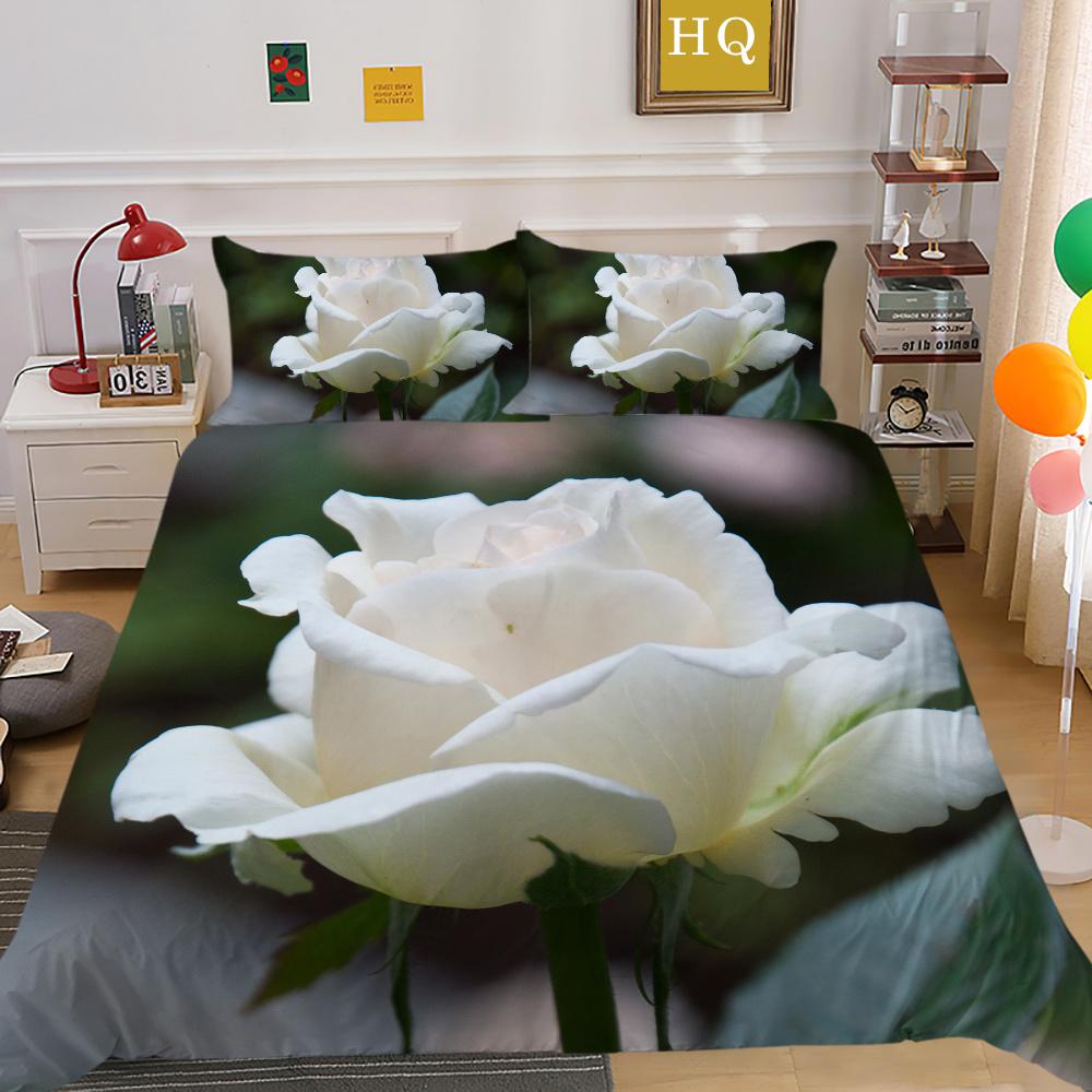 Blumen Bedruckter Bettwäschebezug Twin Size Polyester Tagesdecken Frau Luxus Hochwertige Heimbettwäsche