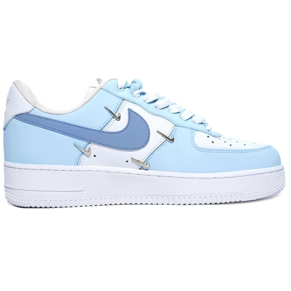 Nike Air Force 1 Abrasion Resistant Low Top Skateboard Shoes Women's Light Blue FV3654-111(Team252-)