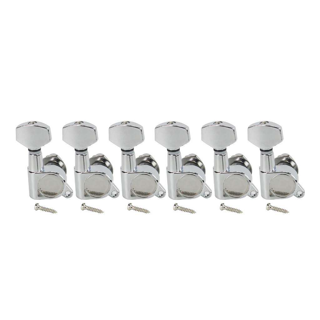FLEOR 6PCS Electric Guitar String Tuning Keys Pegs Tuners Machine Heads 6R /6L Small Button